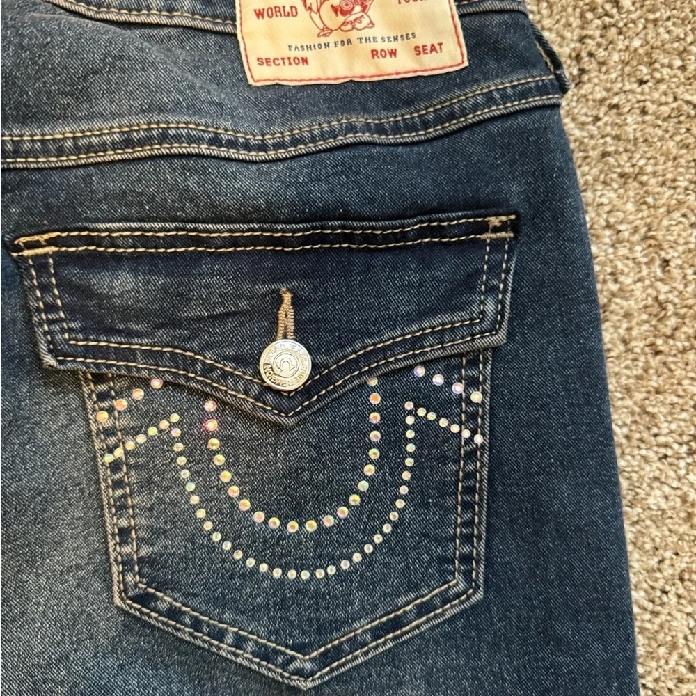 NWT True Religion Women’s Becca Mid Rise Bootcut Dark Glacial Jeans Size 27